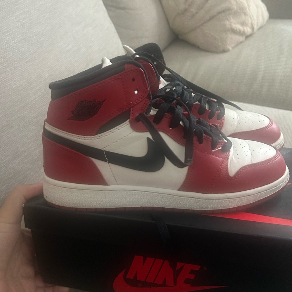 Nike Red and White High-Top Sneakers